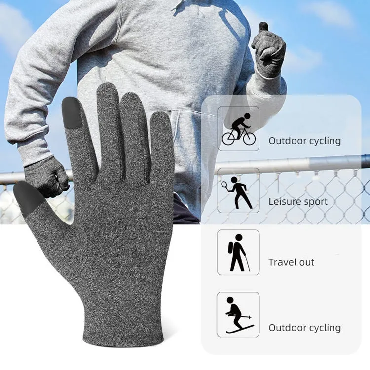 Sports Fitness Training Joint Protection Warm Gloves, Size: L(Grey)