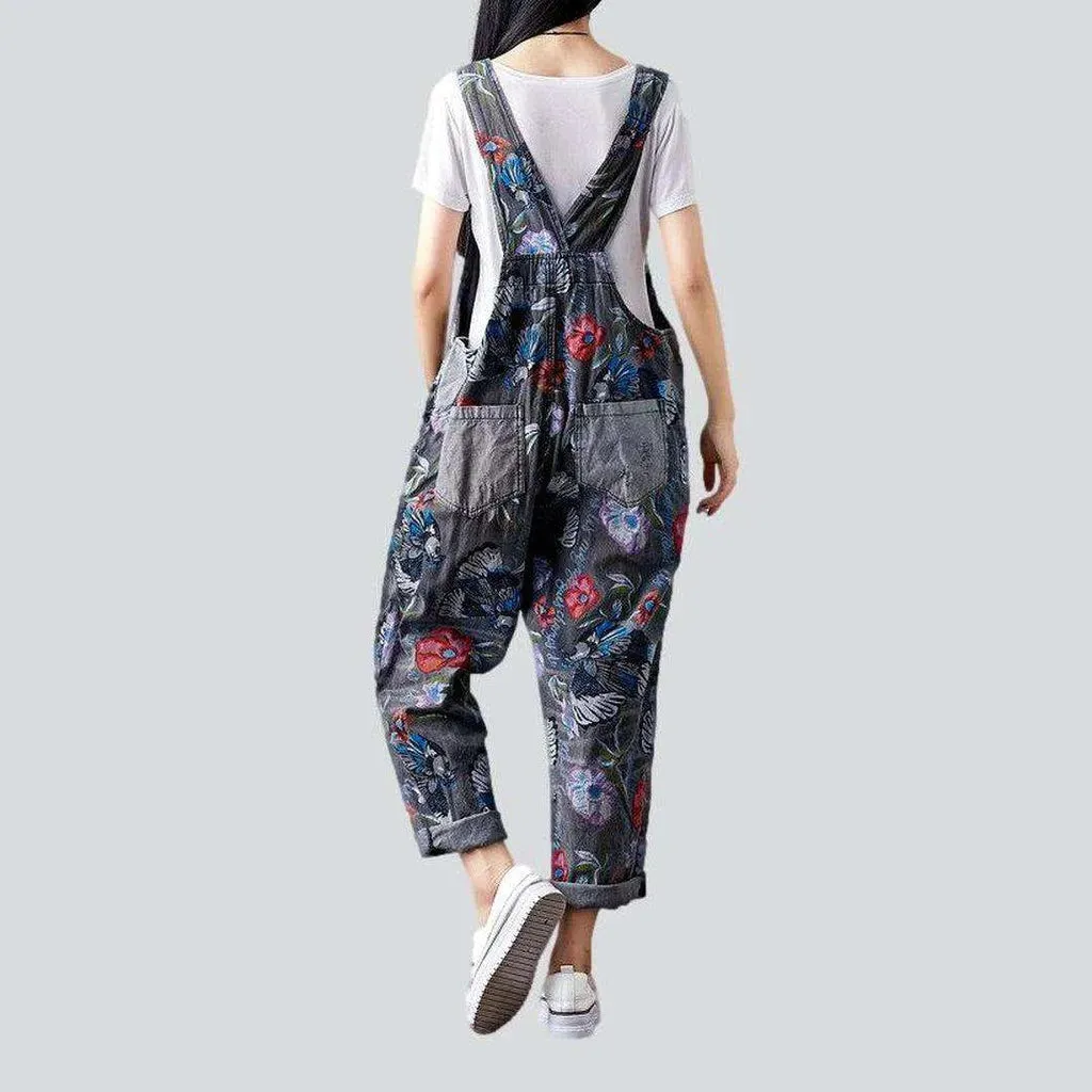 Stylish women's jean overall