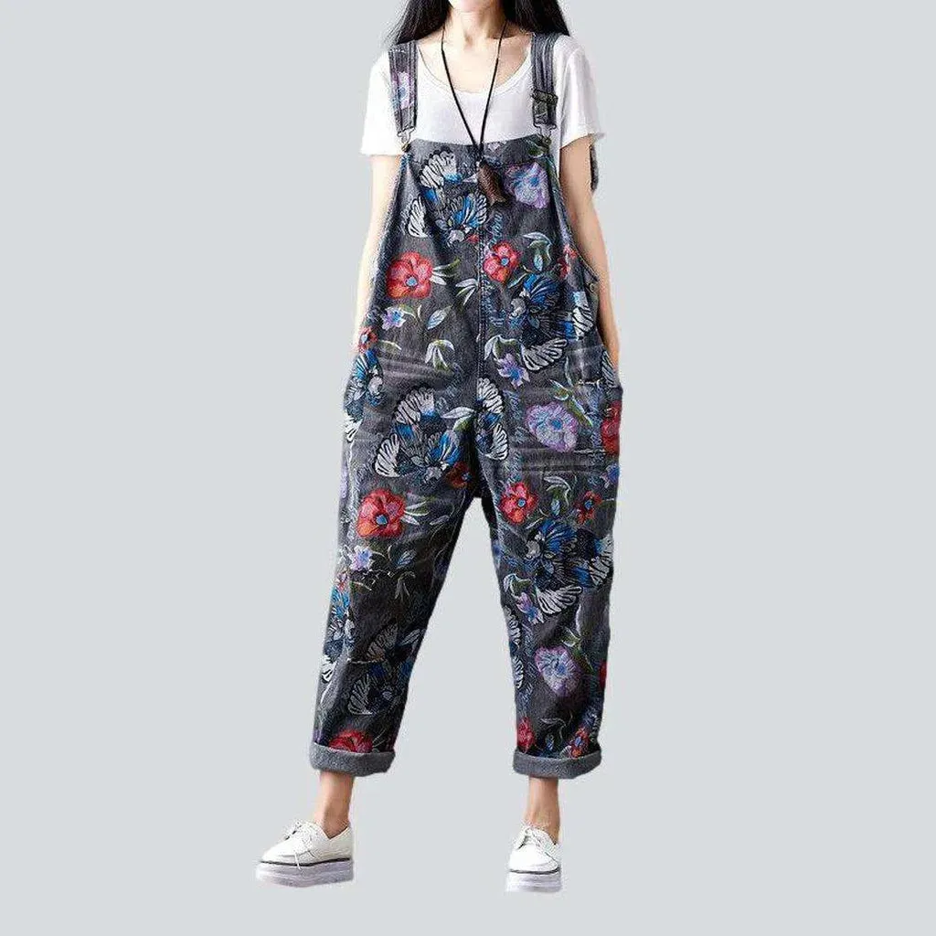 Stylish women's jean overall