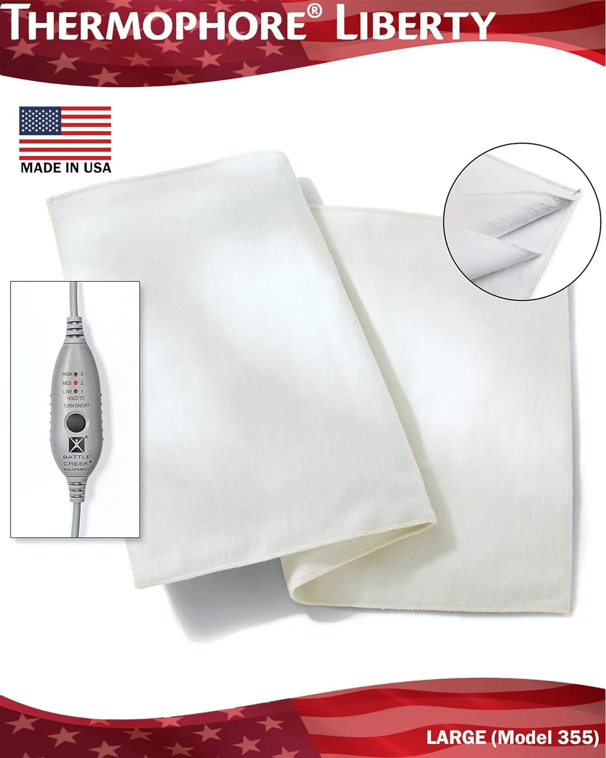 Thermophore Liberty II Plus (USA Assembled) (Model 355) Moist Heating Pad - Large (14 x 27) Heating Pad