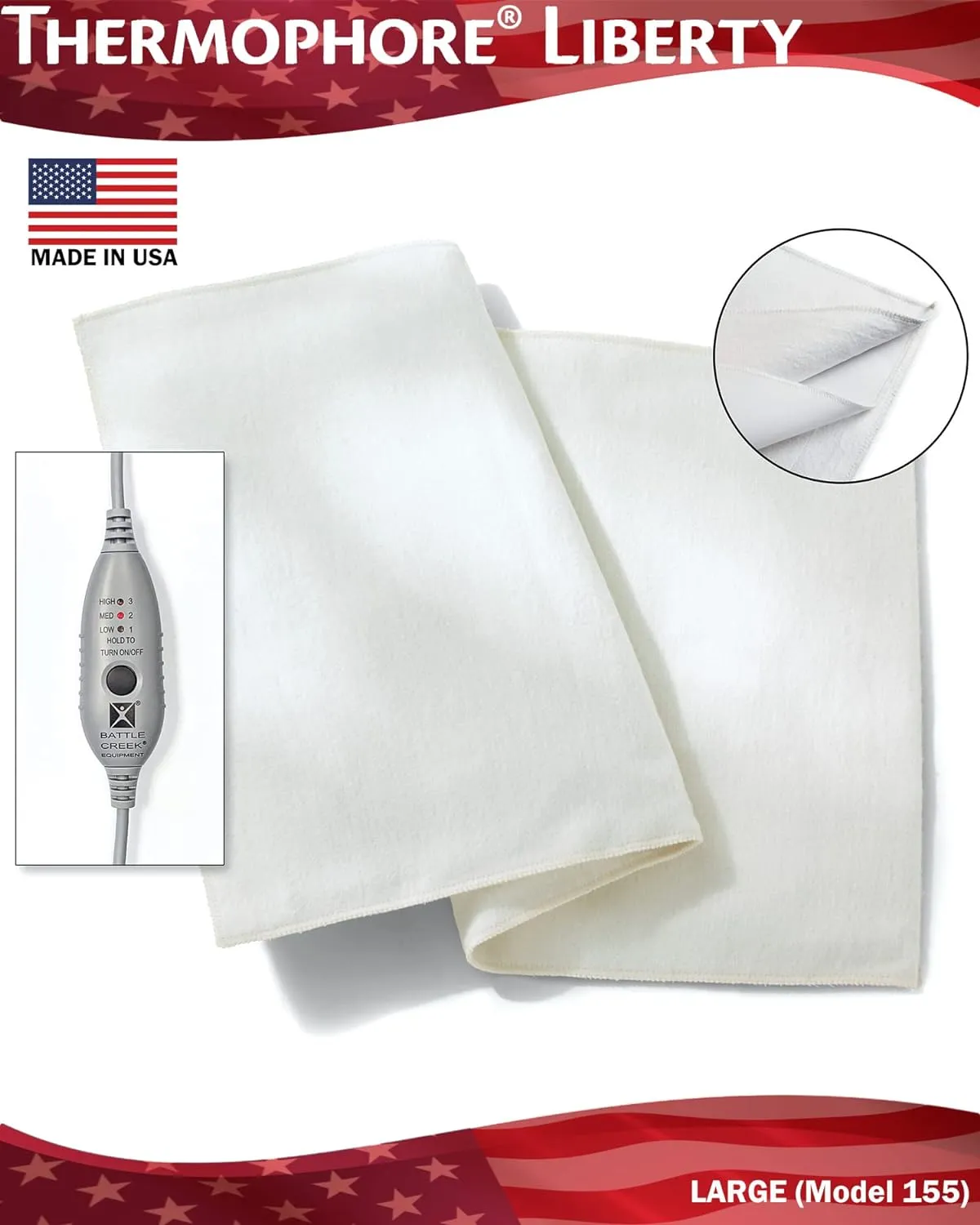 Thermophore Liberty (USA Assembled) Moist Heat Pack (Model 155) Large (14 x 27) Heating Pad