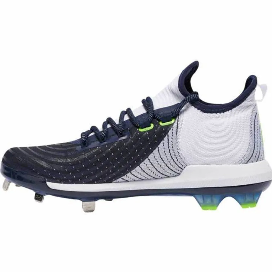 Under Armour Bryce Harper 4 Low Men's Metal Baseball Cleats (White/Navy)