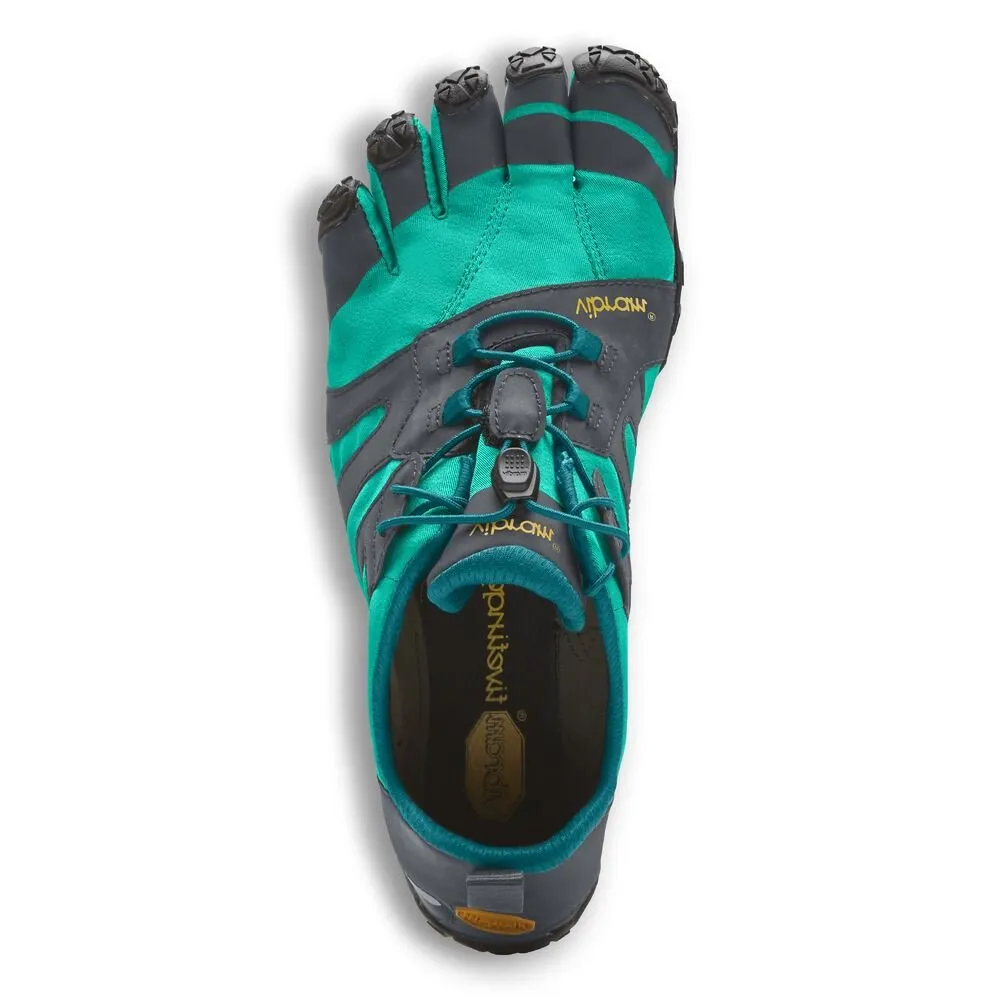 Vibram V-Trail 2.0 Womens Mega Grip Five Fingers Barefoot Feel Shoes Trainers - Blue/Green