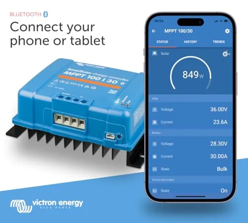 Victron Energy SmartSolar MPPT 100V 30 amp 12/24-Volt Solar Charge Controller (Bluetooth)