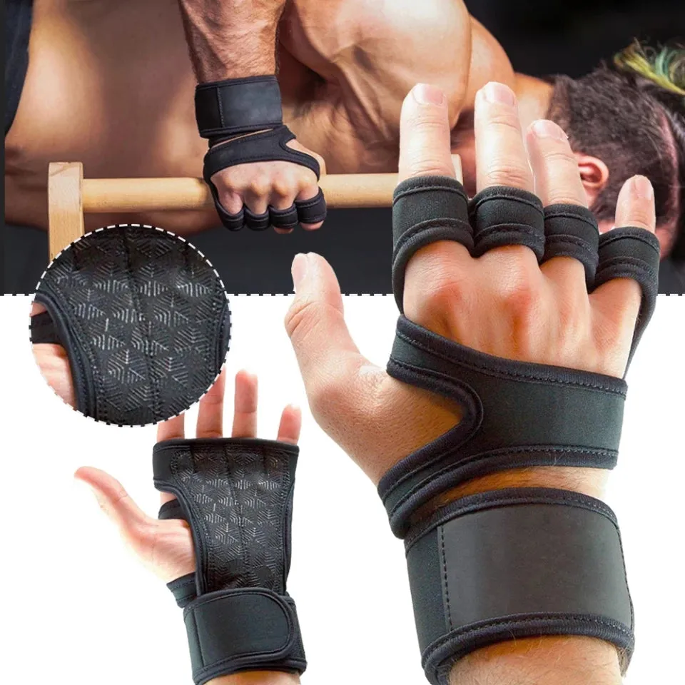 Weight Lifting Training Gloves for Women Men Fitness Sports Body Building Gymnastics Grips Gym Hand Palm Wrist Protector Gloves