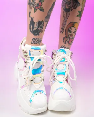 White Passion Fruit Wedge Sneakers