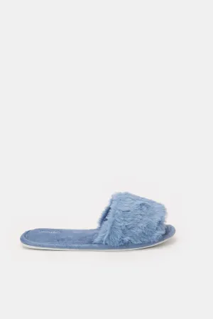 Women Blue Classic Fur Slipper