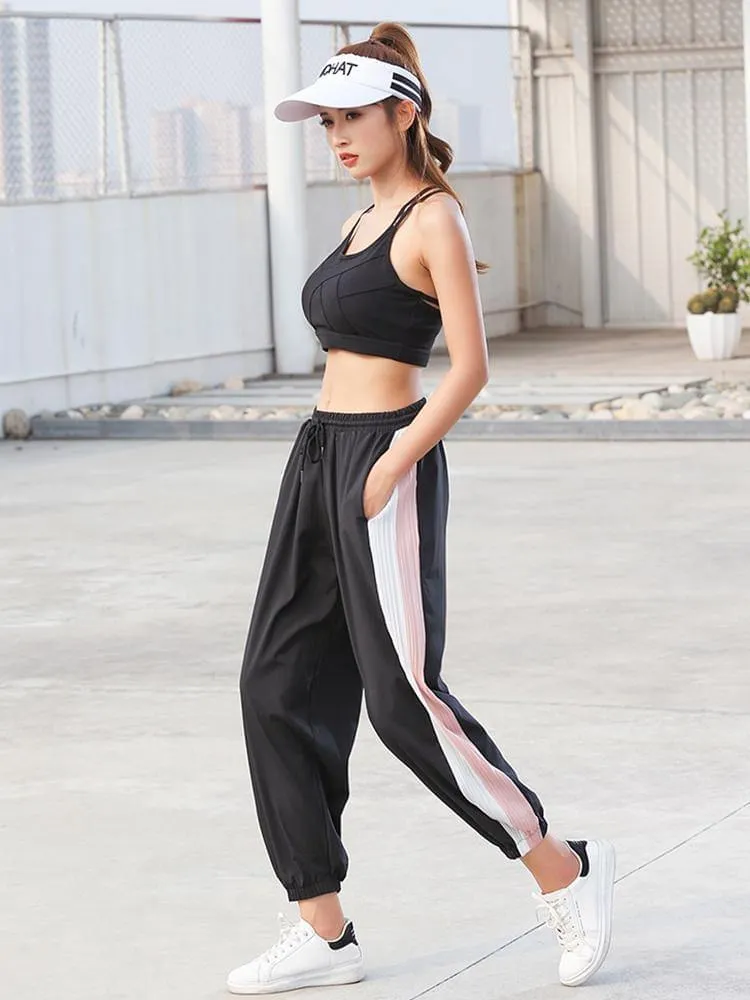 Women Sports Pants / Loose/ 2-Tone Side