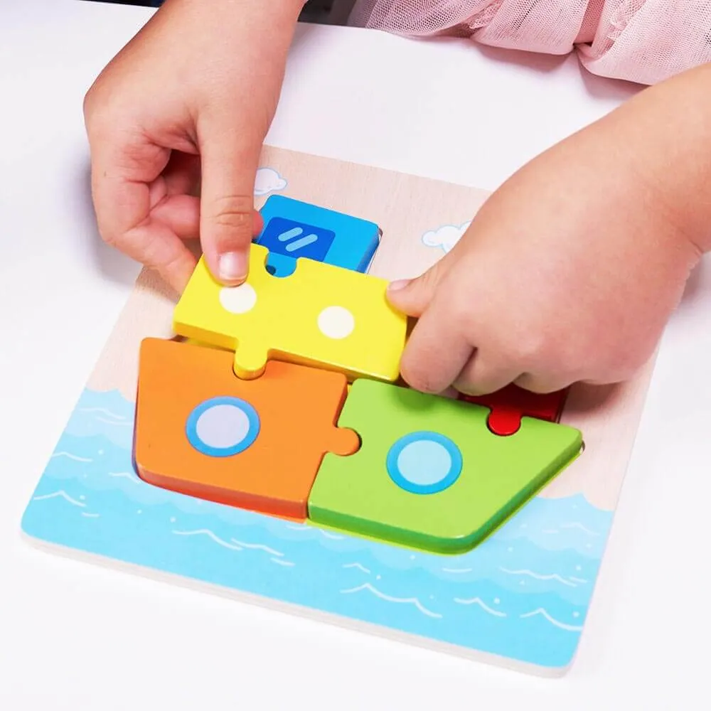 Wooden Car Jigsaw - Baby Transport Puzzle