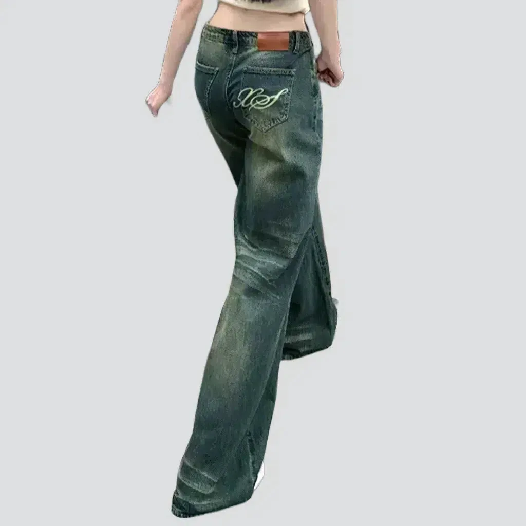 Yellow-cast women's vintage jeans